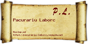 Pacurariu Laborc névjegykártya